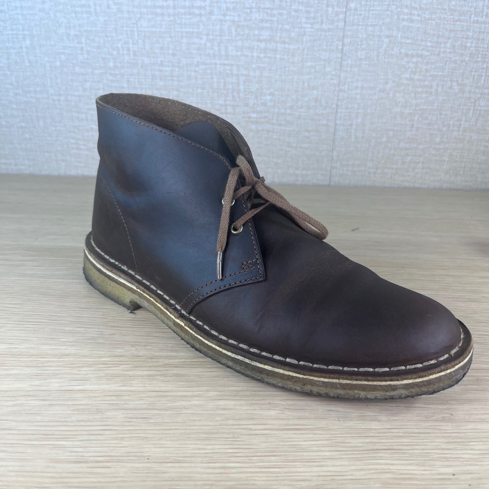 Clarks Originals Desert Boots Mens 8 Beeswax Brown Leather Chukka Crepe Sole